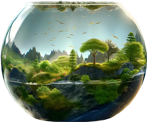 金魚鉢の中に森